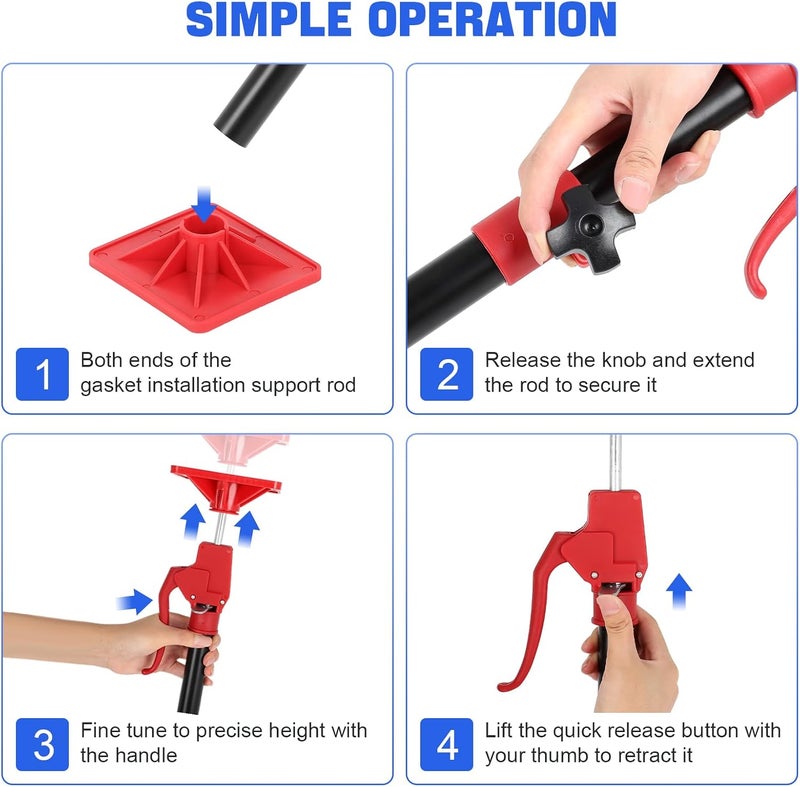 Dollate Cabinet Jack Support Pole, 45"-114" Drywall Lifts Support Poles Adjustable for Drywall Lifts Installing Cabinet, Drywall Jack, Cargo Bars with 154 Lbs Capacity 2-Pack - Image 5